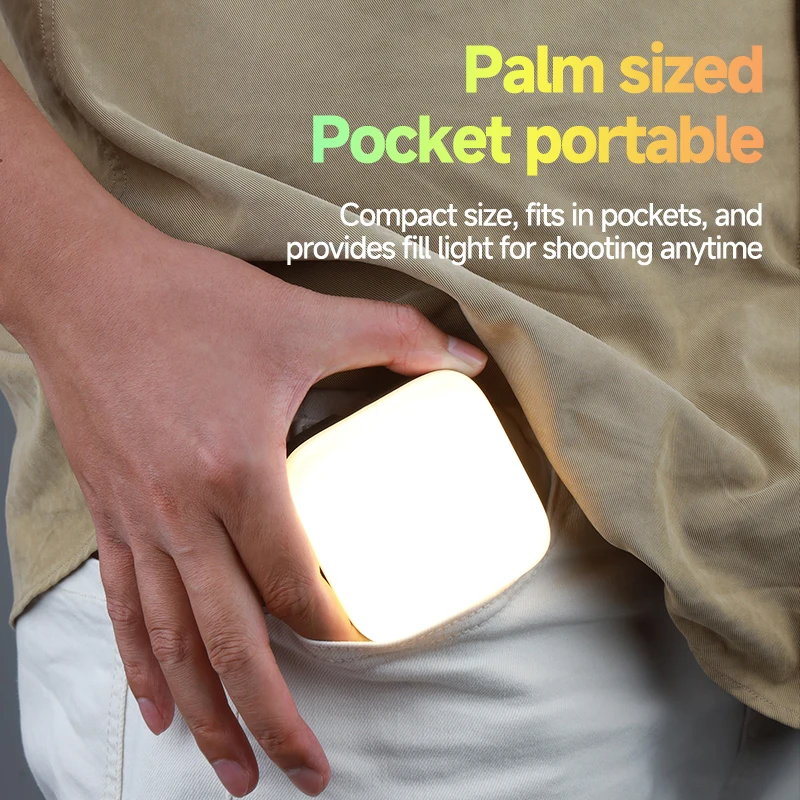 Lampu Isi RGB Mini Saku Lampu LED Portabel Lampu Isi Video 2500K-9000K±200K untuk Kamera Ponsel Pintar untuk YouTube Live Studio