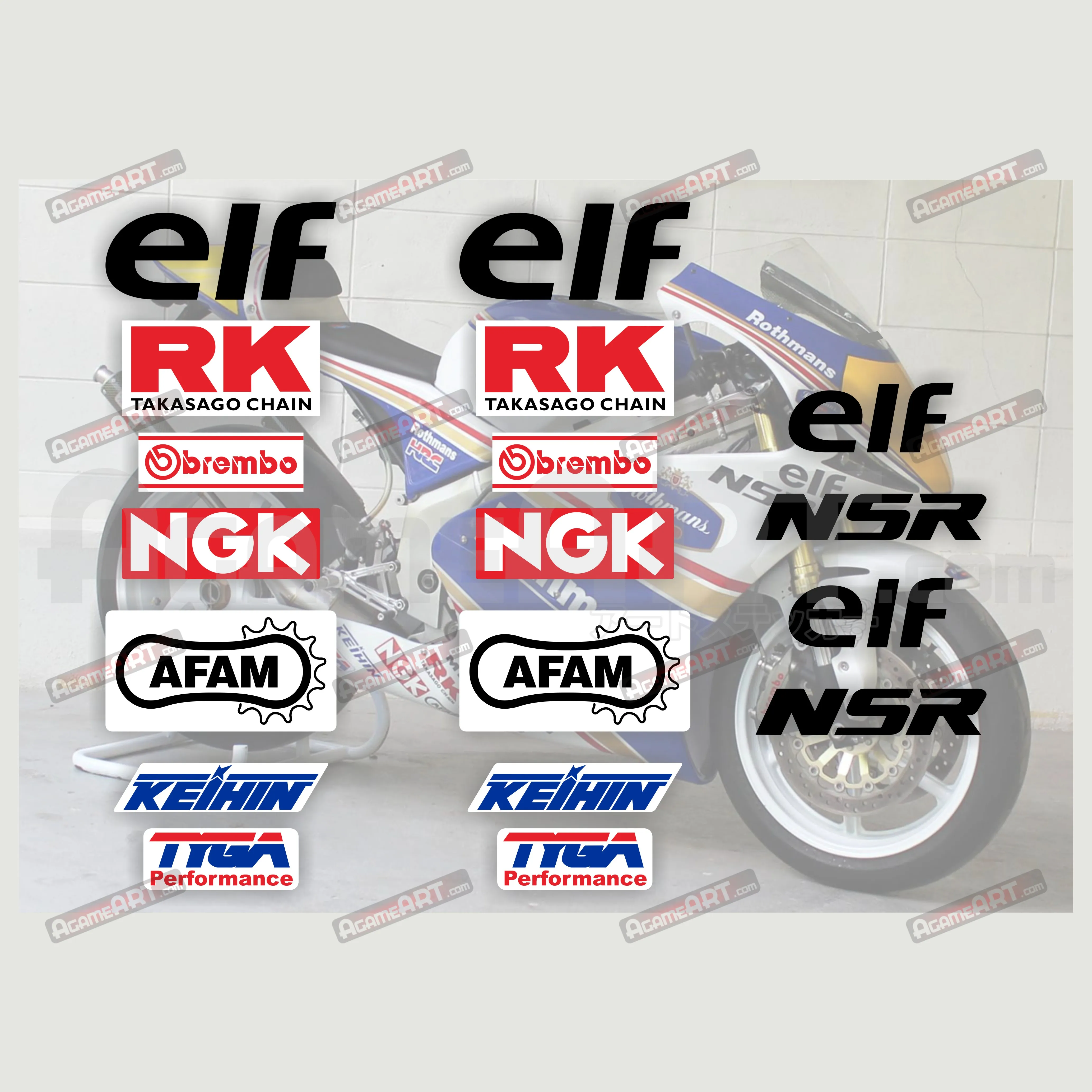 Impermeável Decorativo Impresso Fairing Decal Kit, Acessórios Da Motocicleta, Adesivos para Honda NSR250R, NSR500 SP, Rothmans