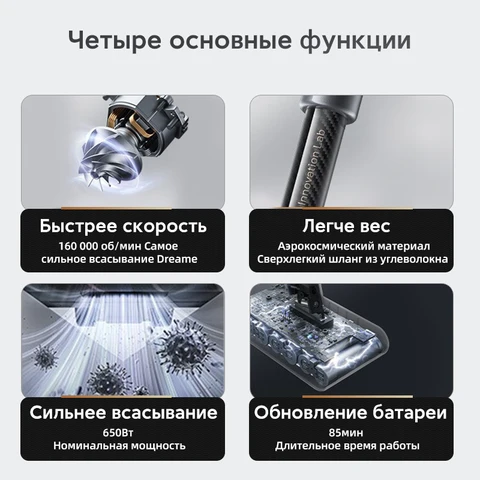 Вертикальный пылесос Dreame V12 Pro, беспроводной, 500 Вт, для сухой уборки — пример использования