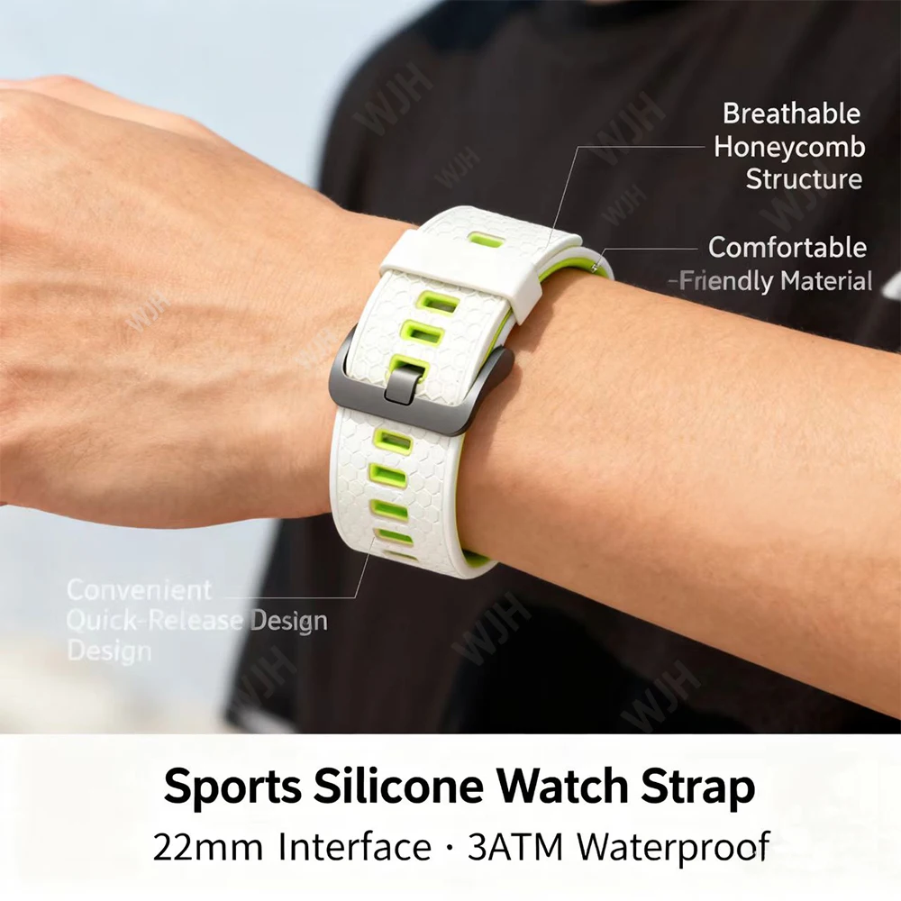 Tali Silikon 22Mm untuk Garmin Forerunner 570 47Mm 265 255 Musik Venu4 45Mm Gelang Pengganti Olahraga untuk AMAZFIT/Xiaomi Watch Band