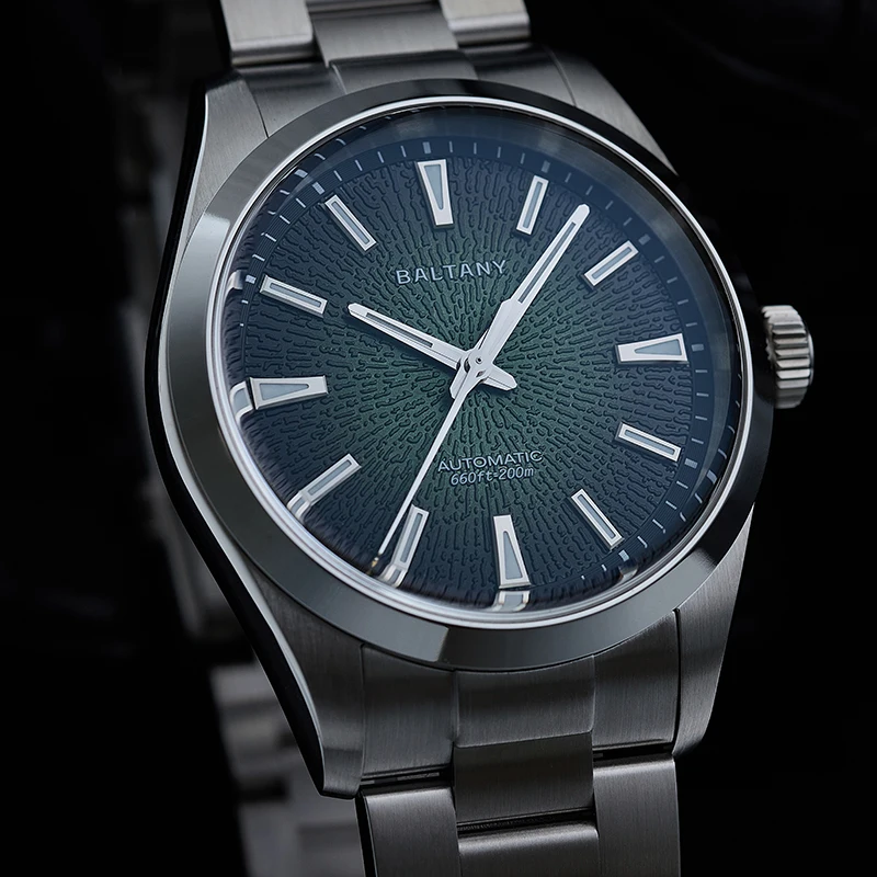 Baltany Men Automatic Watch 39mm Mechanical Wristwatch Sapphire Diver 20ATM Waterproof C3 Luminous NH38 Gradient Dial