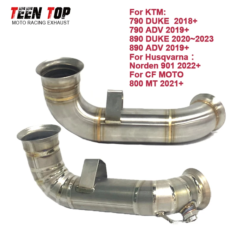 

Выхлопная труба из титанового сплава для мотоциклов CFMoto 800MT, выхлопная труба Decat для KTM 790ADV 890ADV, соединительная труба среднего звена, размер OEM