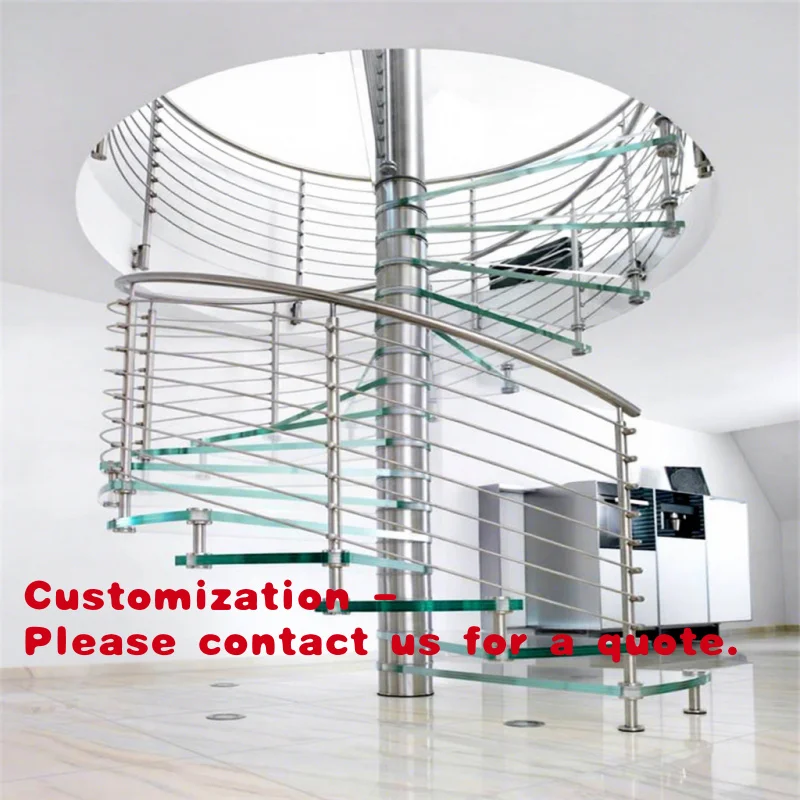 

Индивидуальные регулируемые коммерческие стеклянные винтовые лестницы Customized.Prima с деревянными ступенями для помещений