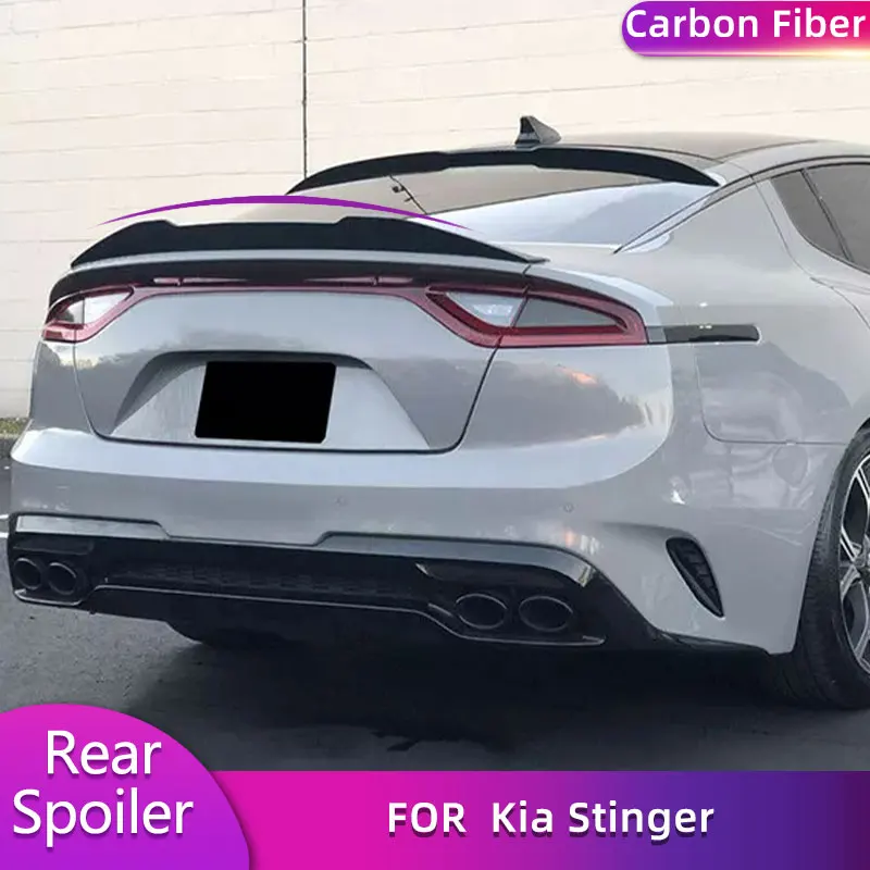 Carbon Fiber Rear Trunk Spoiler Wings for Kia Stinger 2018-2023 Car Racing Rear Spoiler Highkick Boot Lid Wing Lip Body Kit