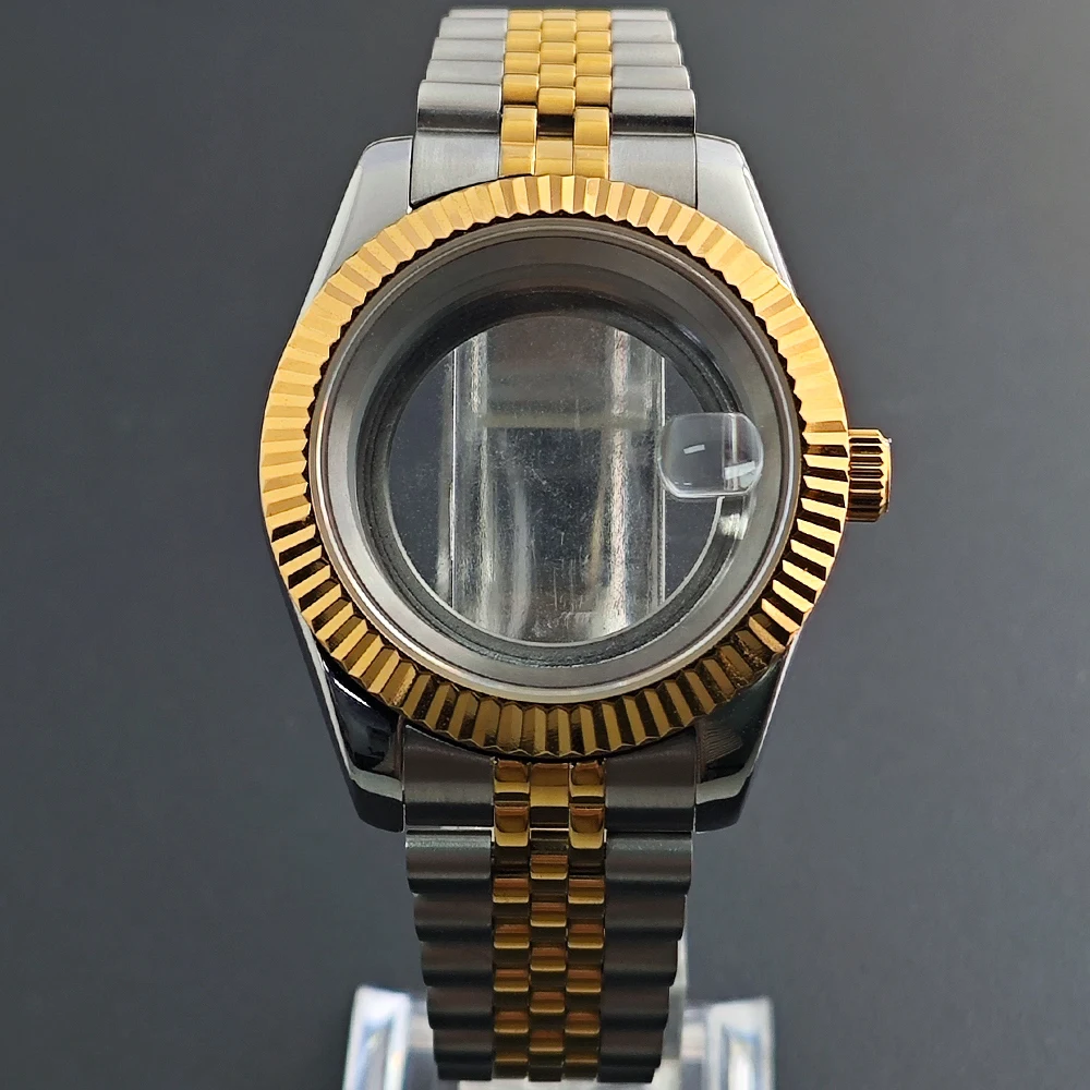 NH35 حافظة مجهزة حزام ساعة اليد 36/41 مللي متر صندوق ساعة يناسب NH34/35/NH36 حركة الملحقات الياقوت الزجاج NH35 الطلب