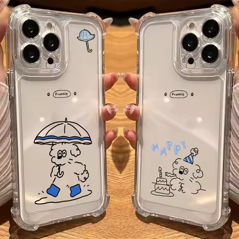 Korea P-Prankie Dog Phone Case for Samsung Galaxy S25 S24 S23 S22 S21 S20 FE Ultra Plus 5G Note 20 10 Pro Soft Shockproof Cover