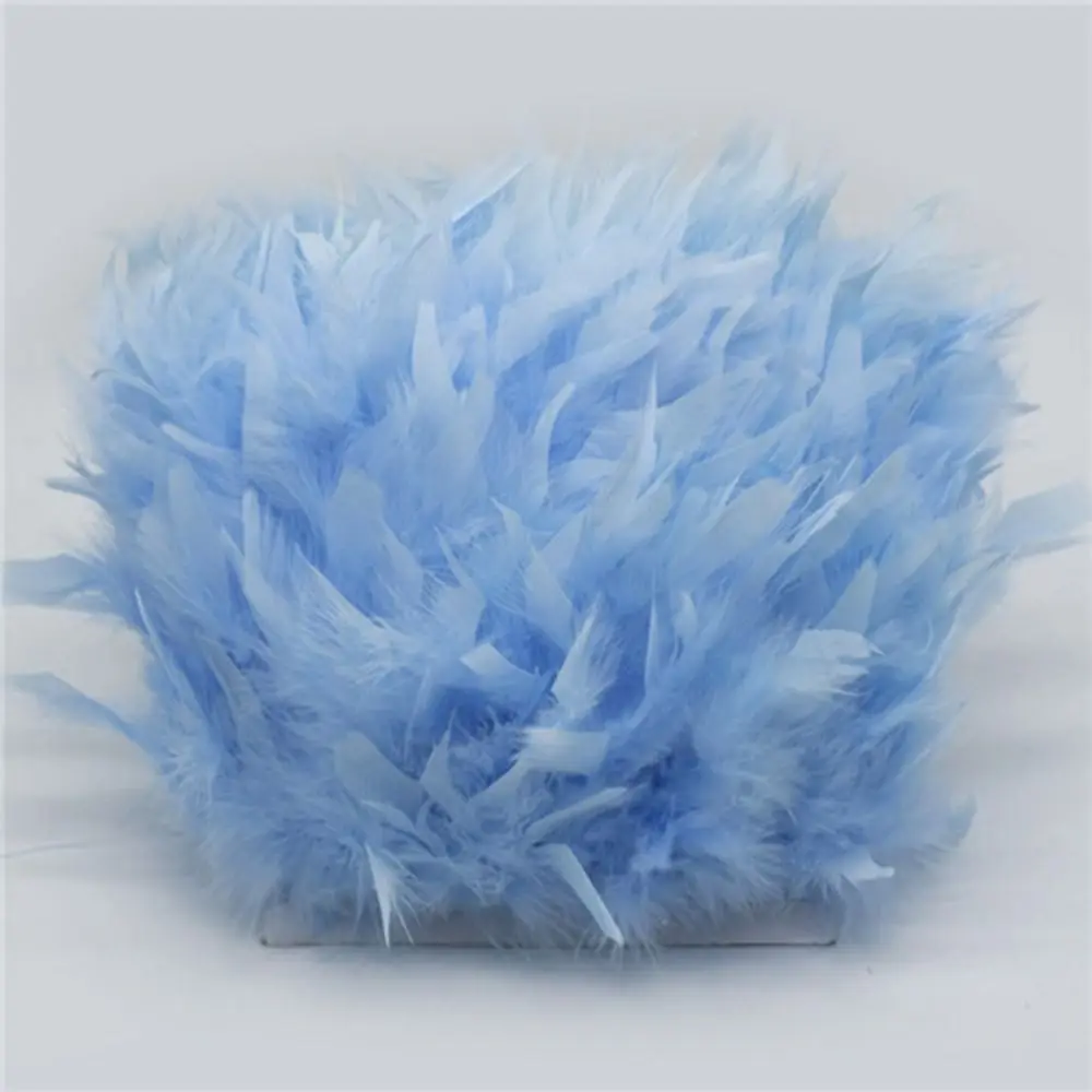 

1 Meter Handmade Wedding Party Natural Turkey Feathers Ribbon Tassel Home Decor Feathers Trim DIY 10-15cm Apparel Fabric