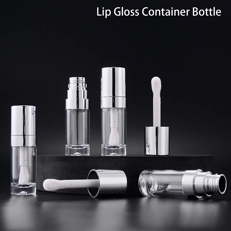 

1Pcs Empty Portable 10ml Lip Gloss Tube Plastic Lip Glaze Tubes Coarse Bristle Brush Full Clear Transparent Container