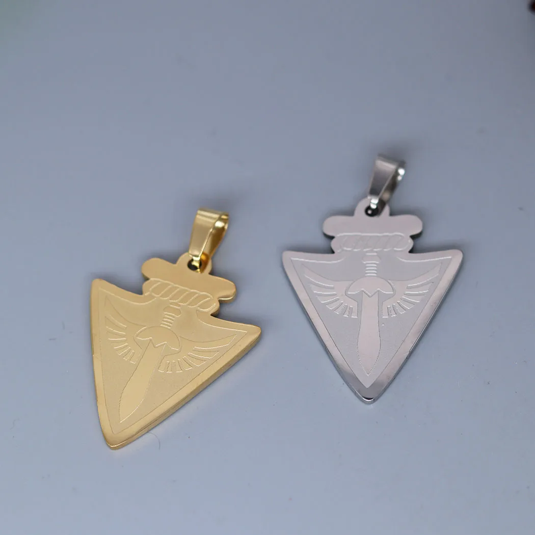 2pc Spear Symbol Arrow Head Punk Viking Slavic Charms No Fade Stainless Steel Pendant diy Craft Jewelry Making Necklace Keychain