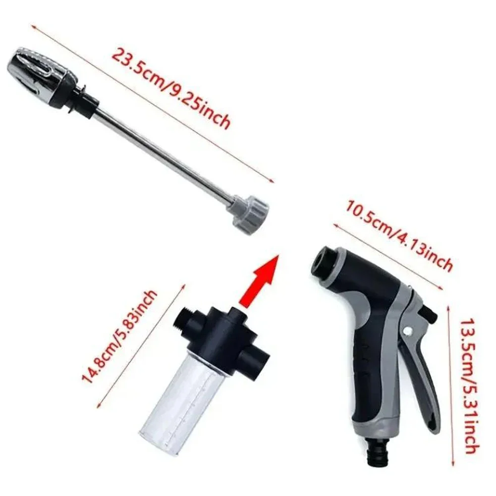High-Pressure Car Wash Sprayer Home Use Metal Long Handle With Rubber Nozzle Household Watering Tool Metal Extension