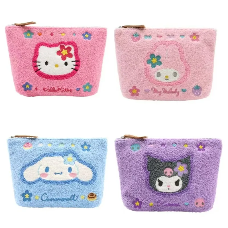 

Kuromi Cosmetic Bag My Melody Cartoon Cute Multi Functional Embroidery Lipstick Pen Storage Bag Portable Handheld Women Gifts