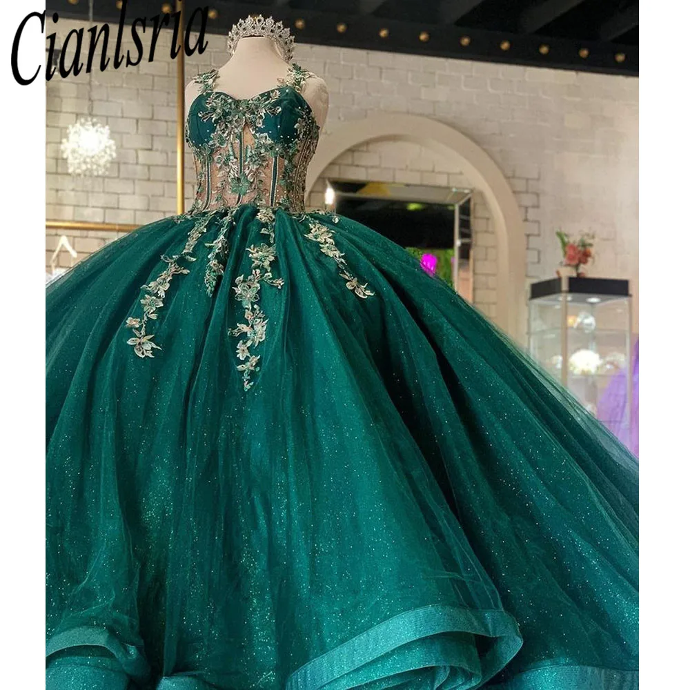 2023 Xanh Lệch Vai Quinceanera Áo Chiếu Trúc Hạt Appliques Pha Lê Bầu Chính Thức Ngọt 15 Sinh Nhật Áo Choàng