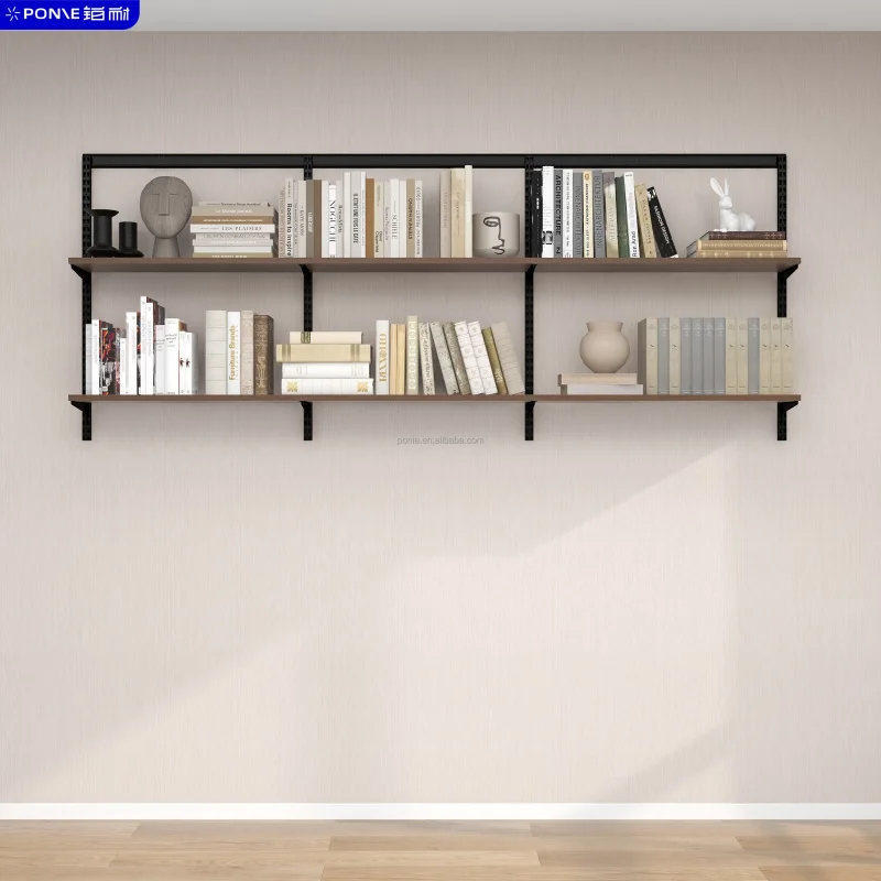 custom.Simple Design2.0MWall-mounted Set Bookshelf，Belt6Shelf，Suitable living room furniture、Home Office、Workshop、School