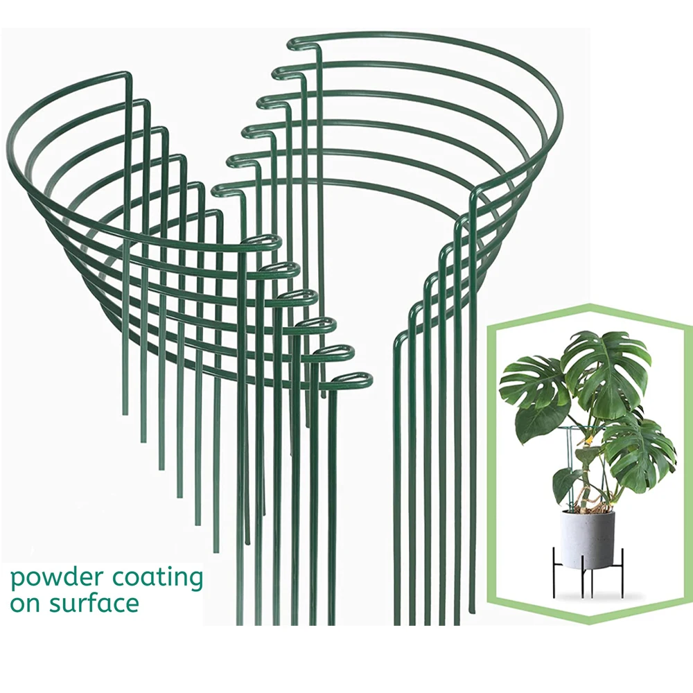 Metade Estacas De Suporte De Planta De Metal Redonda, Jardim Gaiolas De Peônia Interior, Anel Verde Fronteira Para Flor De Hortênsia De Tomate, Estacas Ao Ar Livre