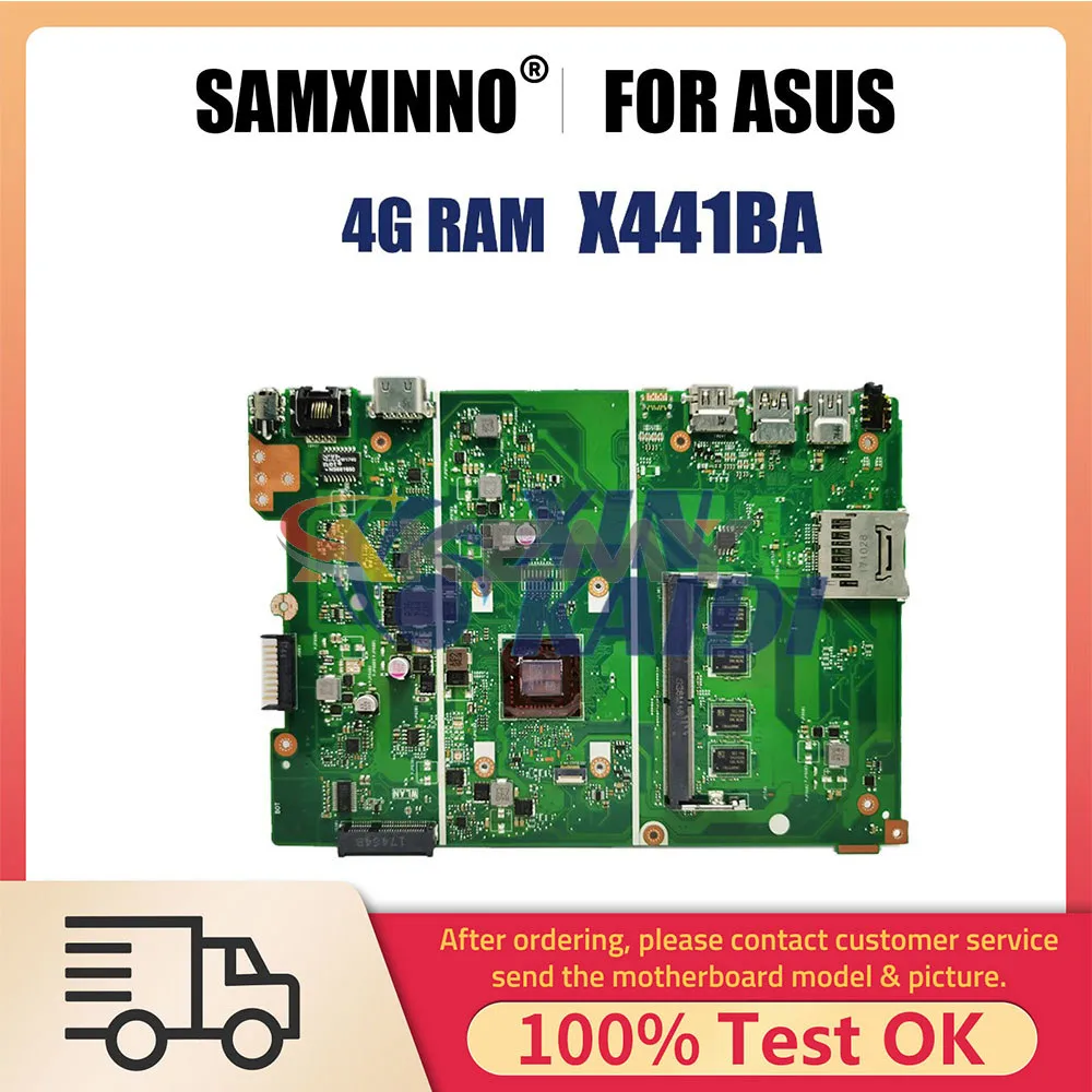 

Notebook Mainboard For ASUS X441BA X441B A441B K441B F441B Laptop Motherboard CPU A4-9125 A6-9225 A9-9425 4G RAM Systemboard