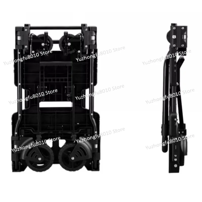 Dual-Purpose Household Trolley Folding Portable Four-Wheel Flatbed Truck trans foam cart portable flatbed truck