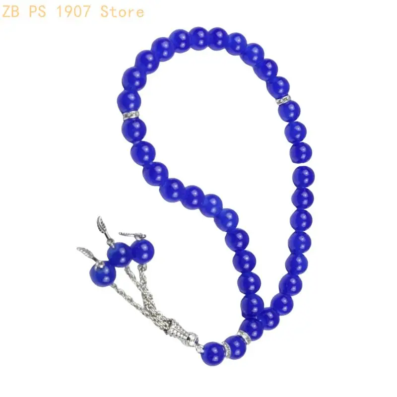 Fashion 33 Beads Wristband Glass Crystal Stretch Bracelet 10mm Smooth Texture 55KA