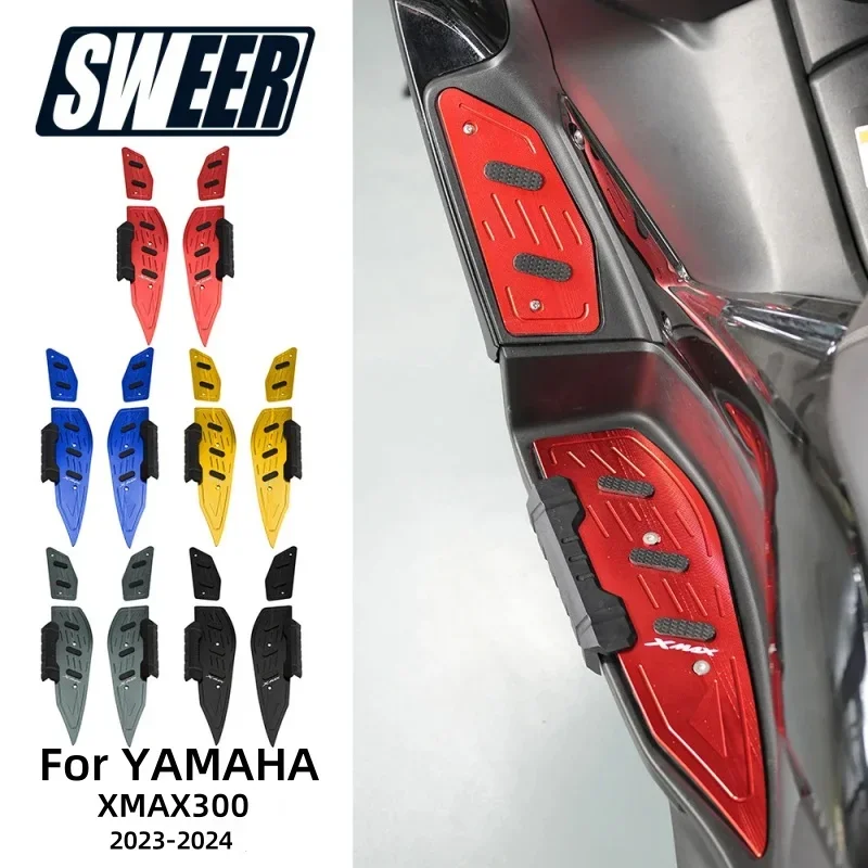 

Motorcycle Accessories Footrest Step Footboard Footpads Pedal Plate Foot Pegs For YAMAHA XMAX 300 2023-2024 Anti Wrestling