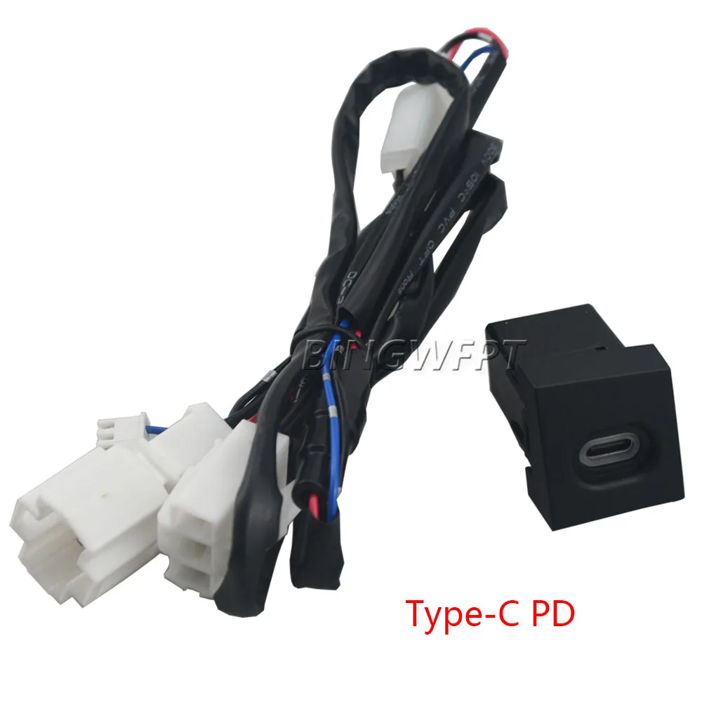 New For Volkswagen Magotan B6 2007-2011 CC 2011-2012 Car Quick Charger Red Light Type-C PD USB Interface Socket