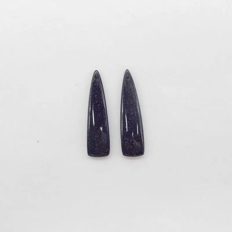 

Полированные серьги-капли из синего золота, пара натуральных сверкающих драгоценных камней, звездный блеск, небесные ремесленные украшения