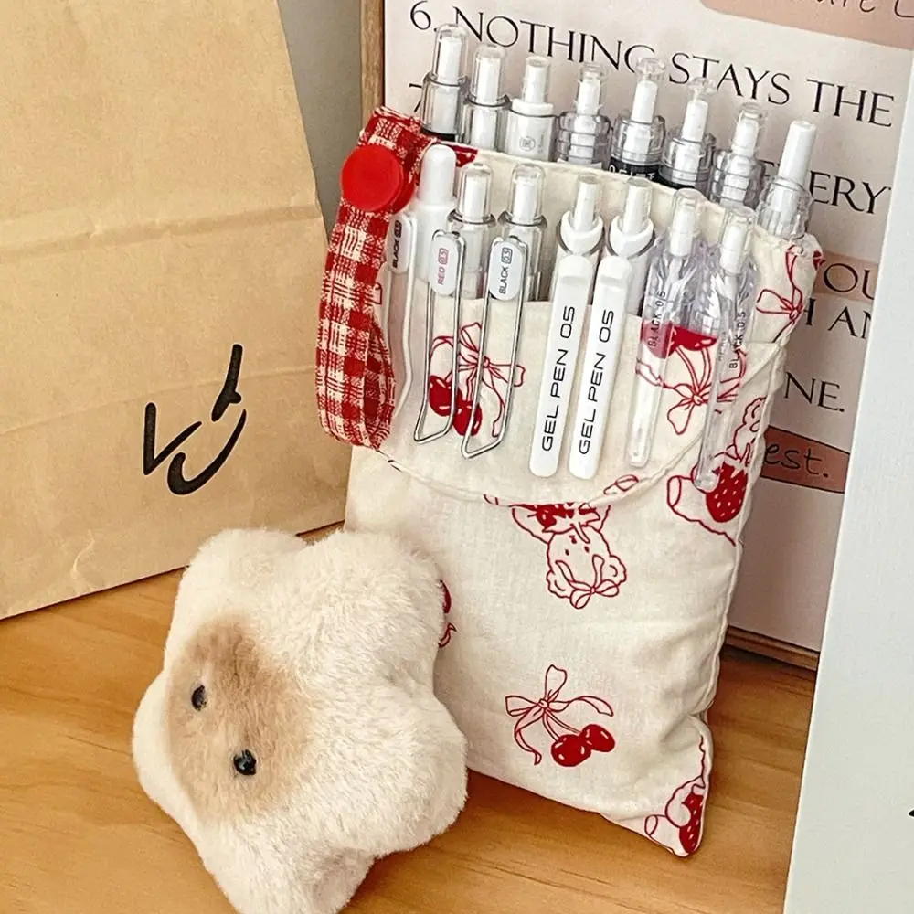 Nieuwe Rode Konijn Verpleegkundige Etui Grote Capaciteit Cartoon Pen Tas Handheld Gift Briefpapier Tas Studenten Levert