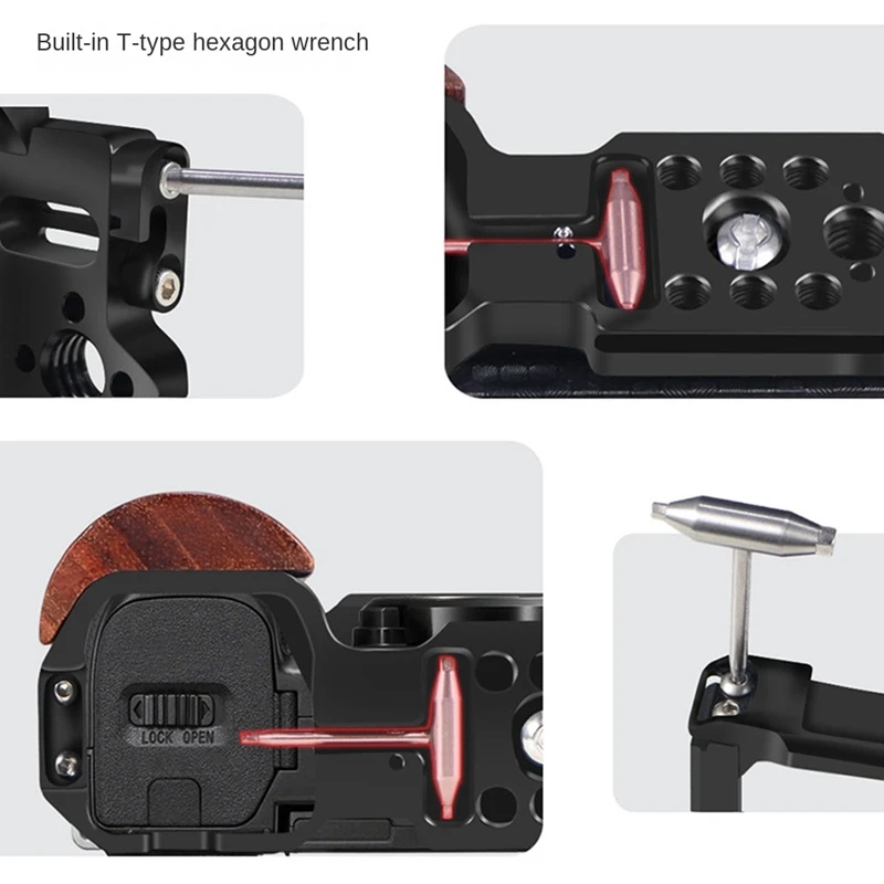 Best-Camera Cage Rig Quick Release Plate Stabilizer Rig Protective For Sony ZVE10 DSLR Camera Video Shooting