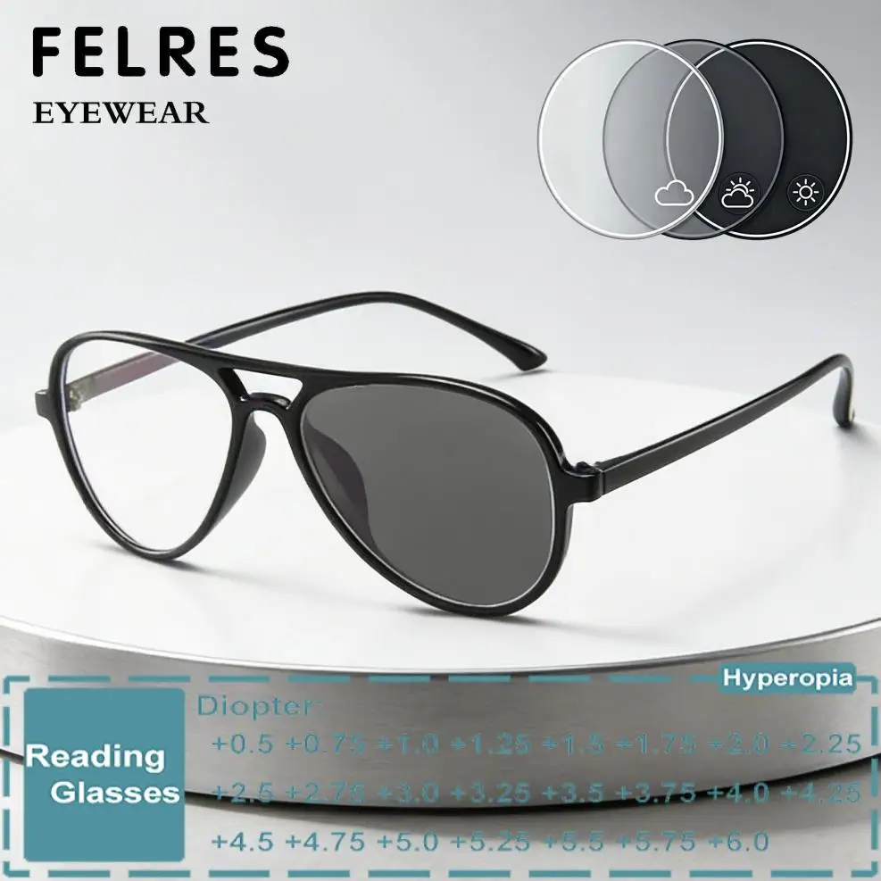 Pilot Pilot Oval Photochromic Reading Glasses Men Women Retro Finished Prescription Optical Eyeglasses Clear Lens Sun Discolor Eyewear - Aliexpress Deal