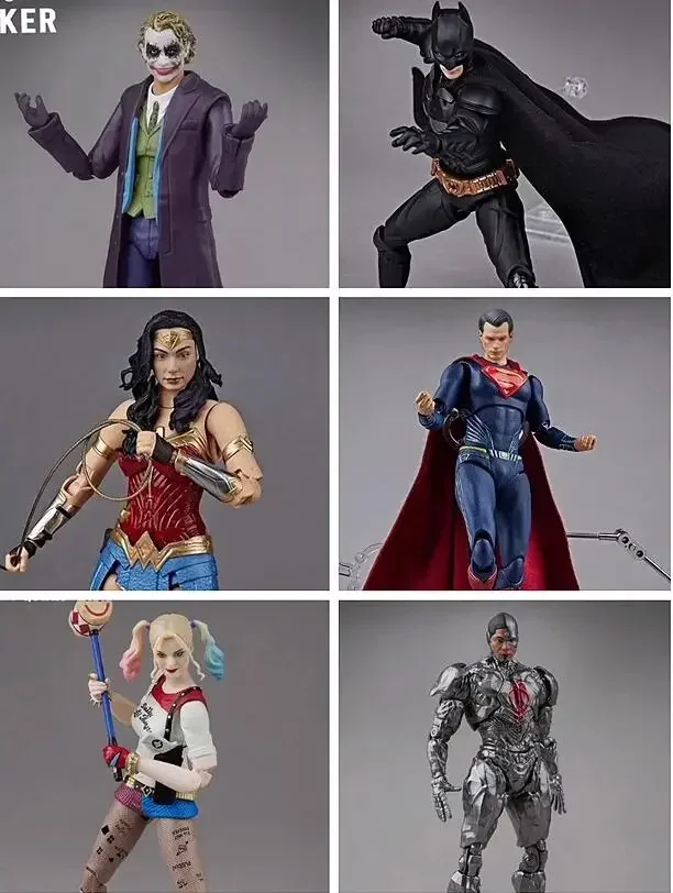 

Fondjoy Original DC Movie Batman Joker Wonder Woman Superman Cyborg Harley Quinn 1/9 Articulated Action Figure Toys