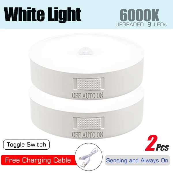 Motion Sensor Light USB Rechargeable Night Light LED Lamp for Kitchen Bedroom Stairs Hallway Cabinet Closet Wardrobe Nightlight, image 12