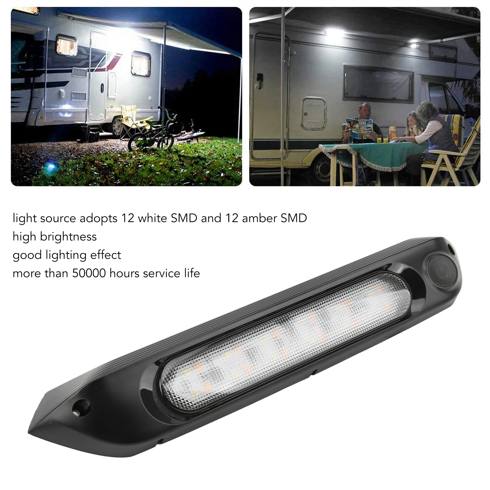 ثنائي اللون LED المظلة ضوء RV الشرفة ضوء 8 واط مقاوم للماء فائدة قطاع ضوء لليخوت RV مصباح ليد بار LED المظلة الخفيفة