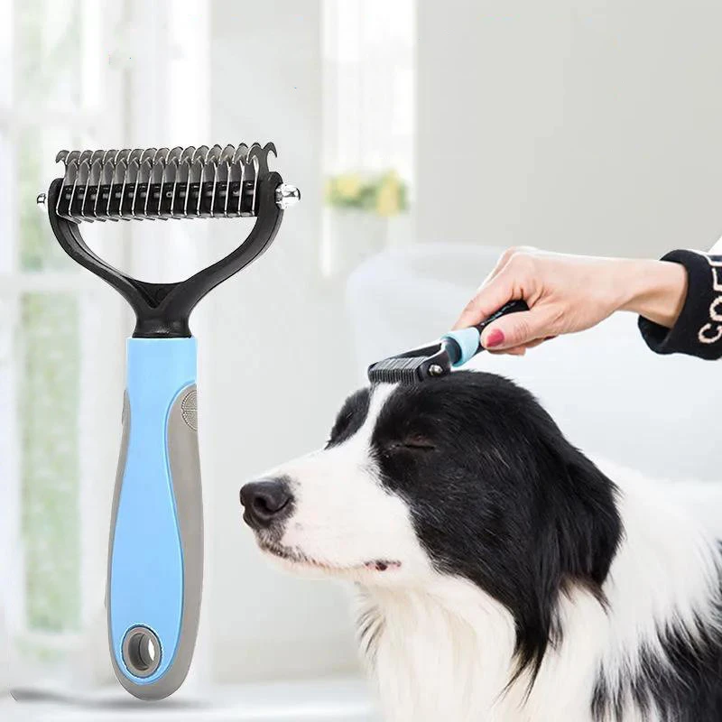 Pet Double-Sided Hair Removal Brush Dog Hair Knot Cutter Puppy Cat Deshedding Comb Brushes Dogs Grooming Shedding Supplies