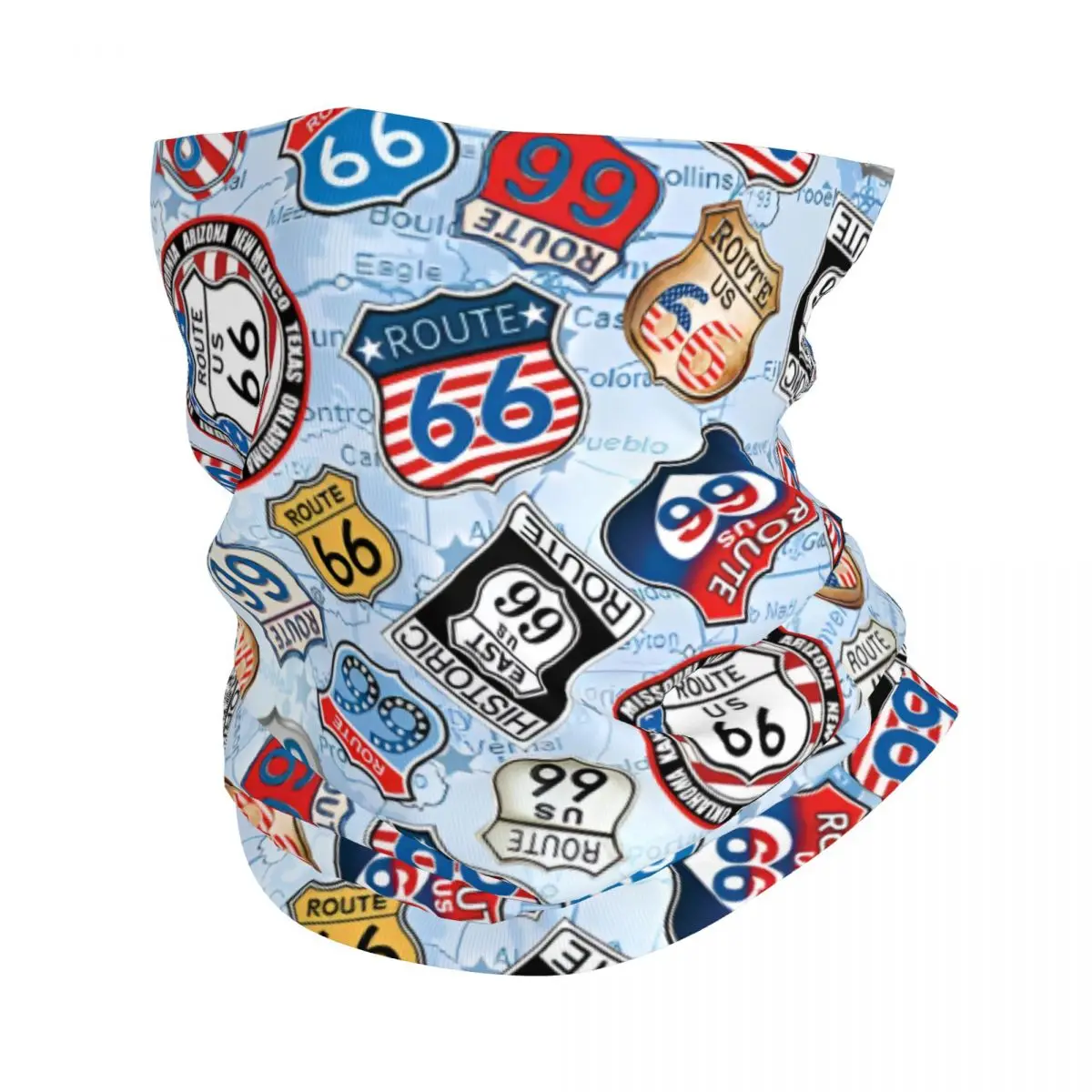 

Mother Road Route 66 Bandana Neck Gaiter for Hiking Cycling Men Women Wrap Scarf Balaclava Warmer Face Scarf Cover