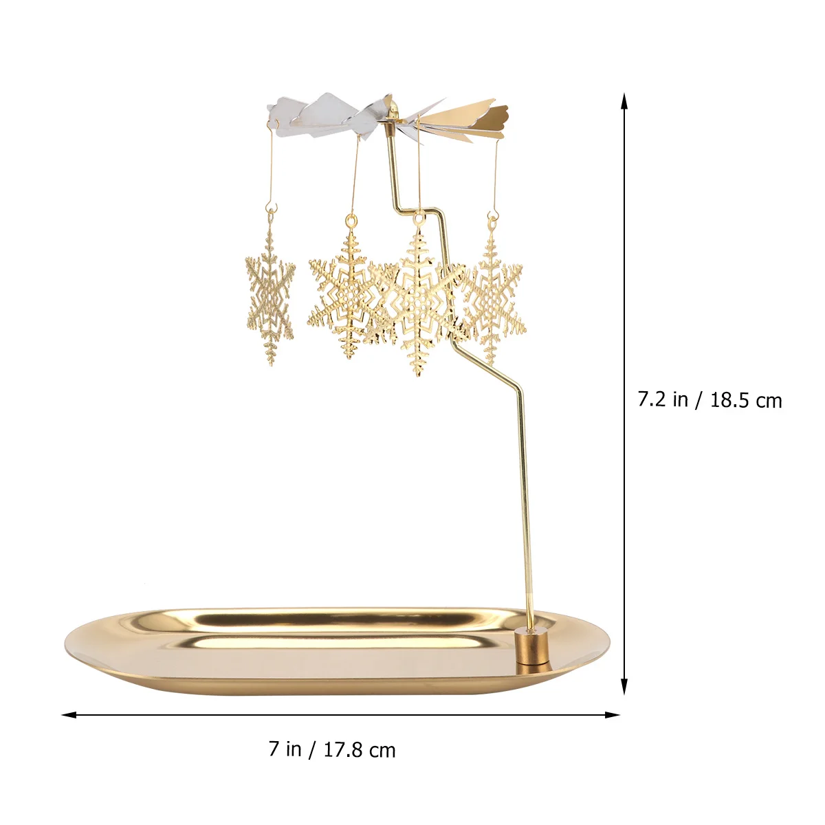 

1Set Metal Revolving Snowflake Holder Rotating Christmas Candlestick Creative Decorative Stand