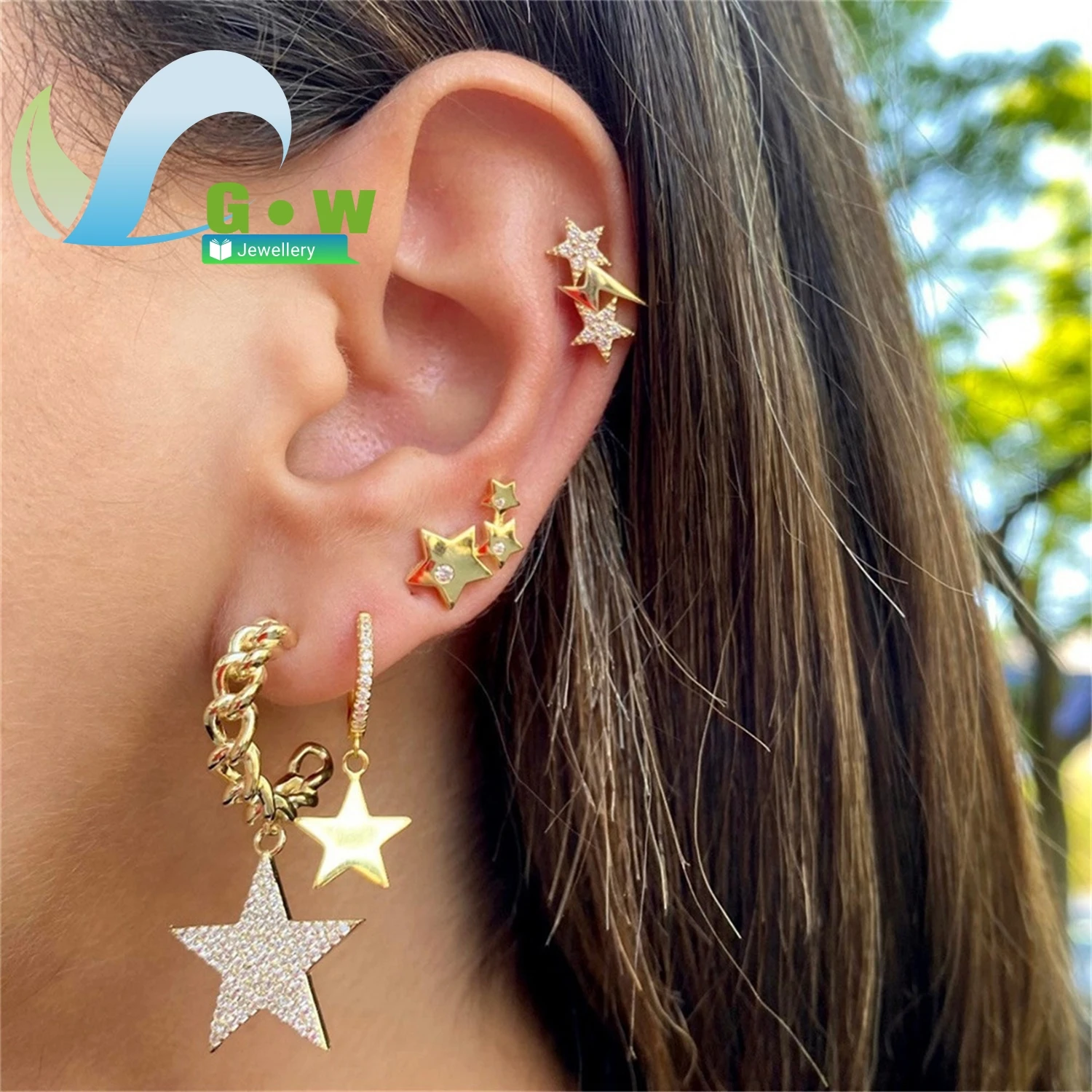 

Серьги-гвоздики из серебра S925 пробы в стиле Sweet Cool Star, легкие, роскошные, с микроинкрустацией цирконием, для женщин, модные ювелирные изделия оптом