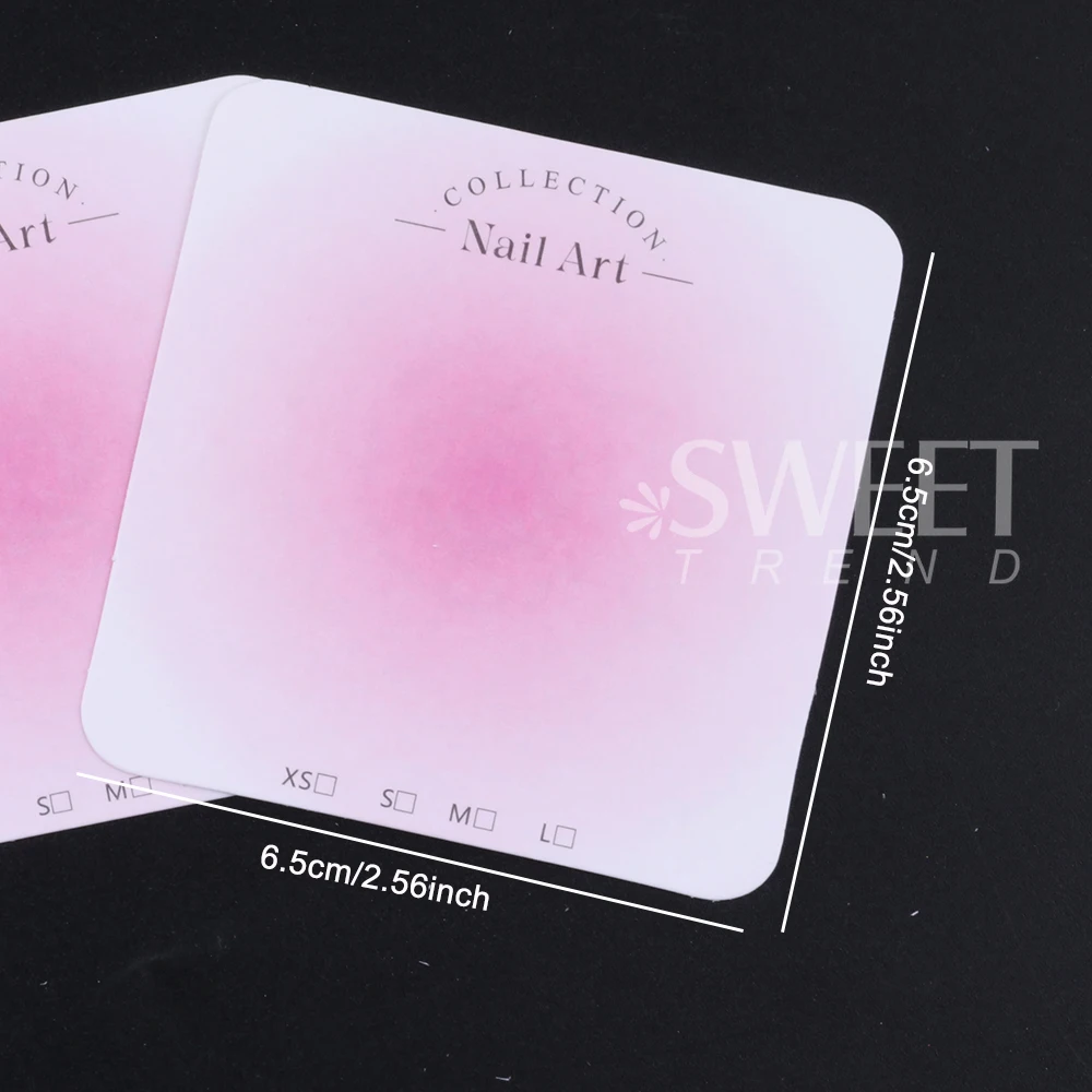 20/30/50/100 Uds. Tarjeta de exhibición de Arte de uñas de 6,5x6,5 cm, tablero de tarjeta de embalaje para uñas a presión, tarjeta de paquete de decoración de exhibición de uñas postizas para manicura