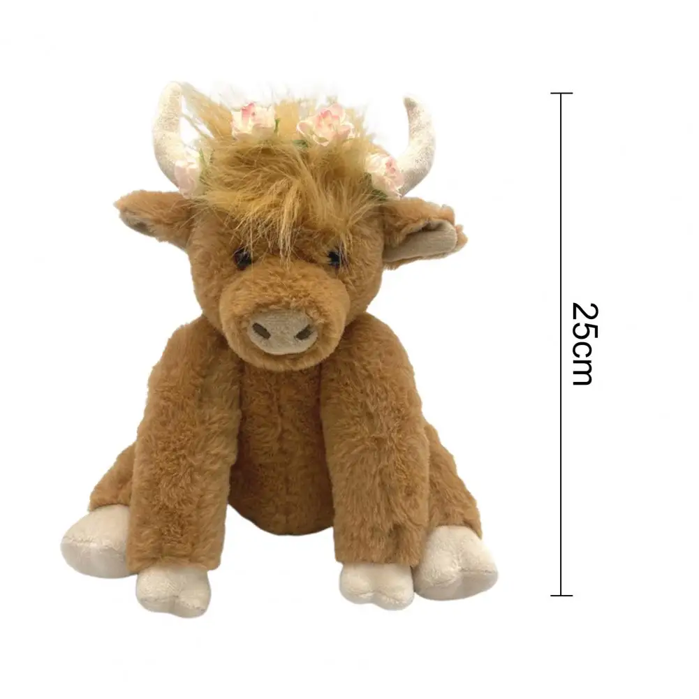 Cow Stuffed Fluffy Highland Cow Plush Toy for Home Decor Endless Fun 25cm Stuffed Doll Cute Highland Plushie Gift