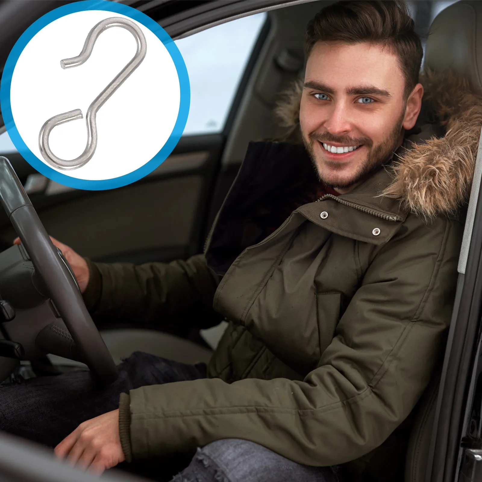 

100Pcs Car Seat Cover Hooks Iron Material Long Service Life Easy Assembly Fixing Hooks for Car Seat Cushion Auto Accessories