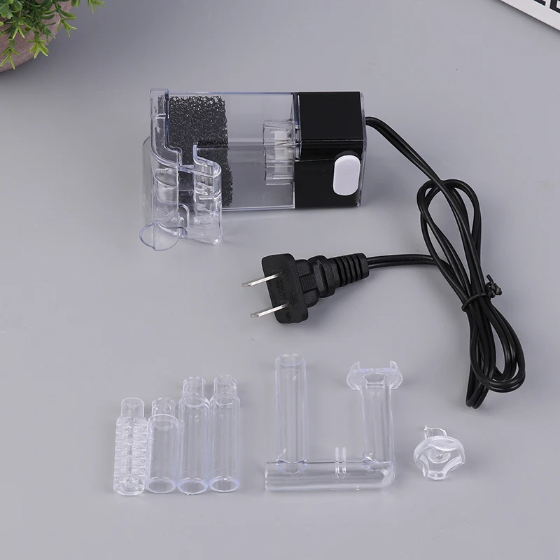 Aquarium External Hanging Filter Mini Filter Fish Tank Power Interface 2.5W Flow 250H/L For Fish Tanks Aquarium Below 30CM