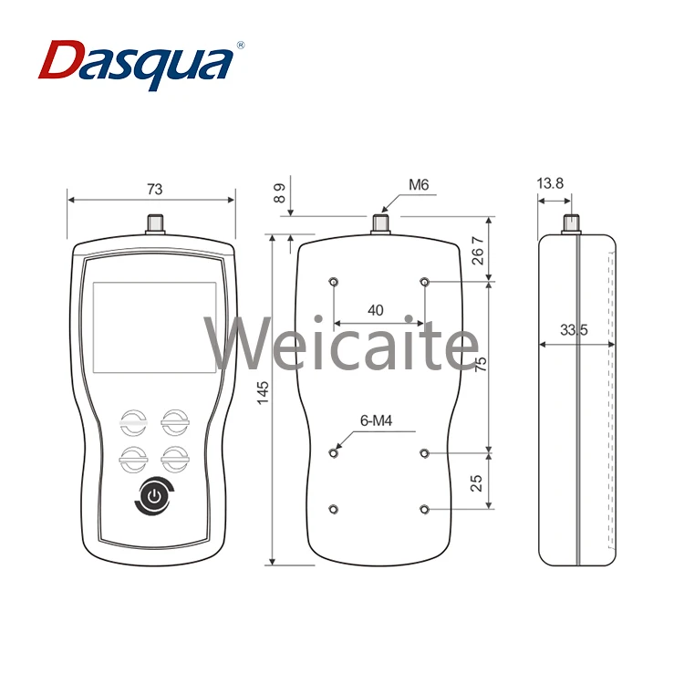 Dasqua Electronic Portable Force Gauge Digital Hand Dynamometer Digital Push Full Force Gauge Measuring Instrument