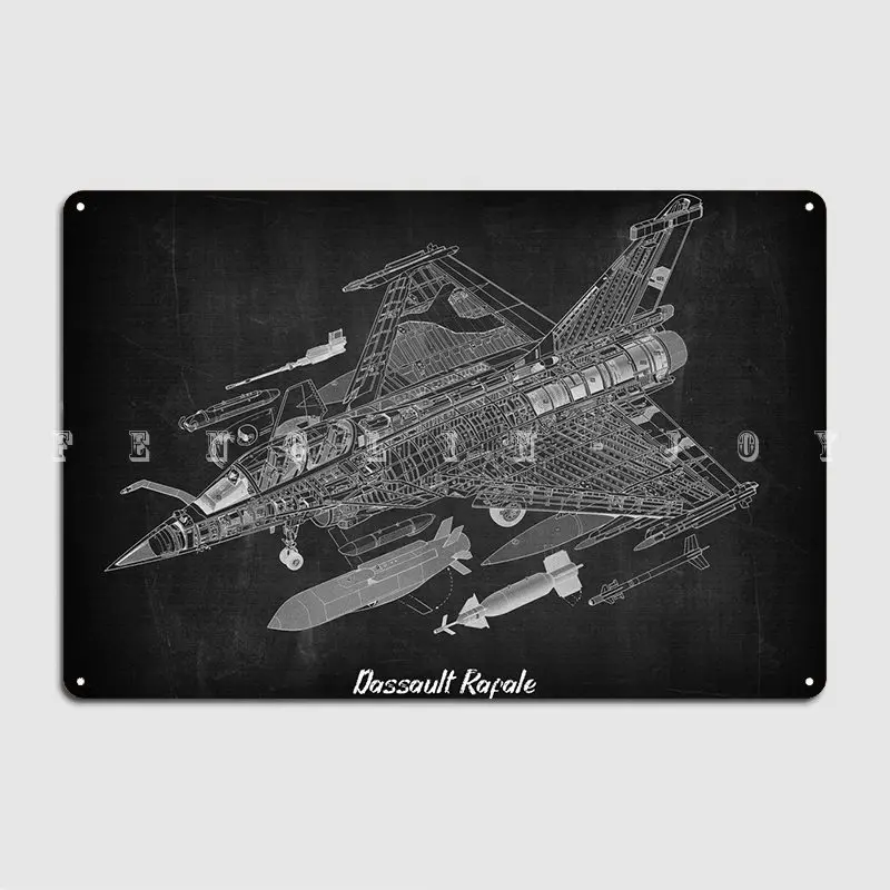 Dassault Rafale Metal Plaque Poster Club Party Living Room Funny Wall Decor Tin Sign Poster