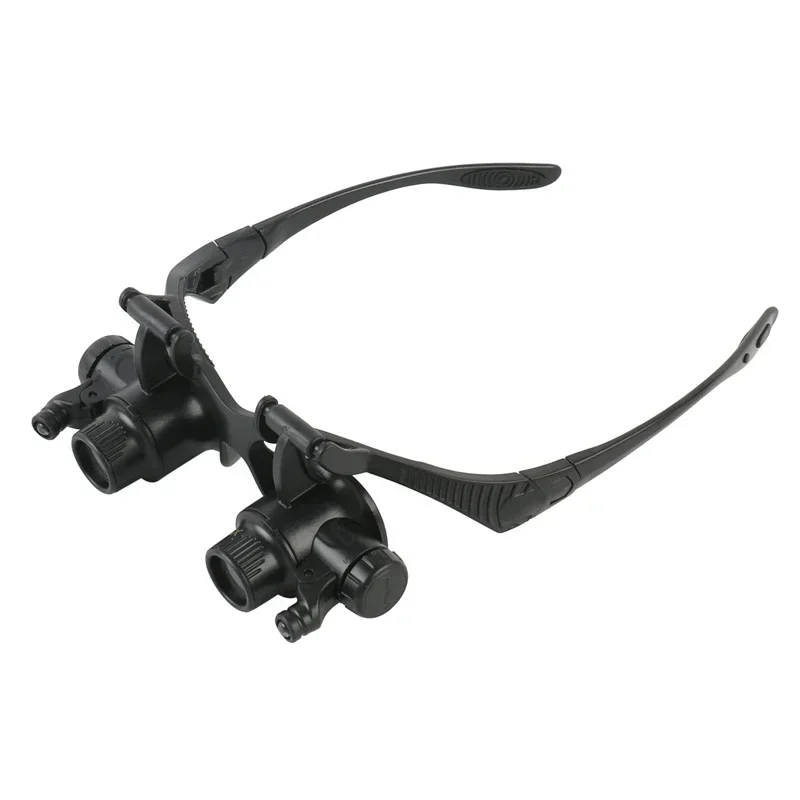 Headband Magnifying Glasses 2.5X 4X 6X 8X 10X 15X 20X 25X Optical Lens Glass Loupe With 2 LED For Watchmaker Jewelry Repair