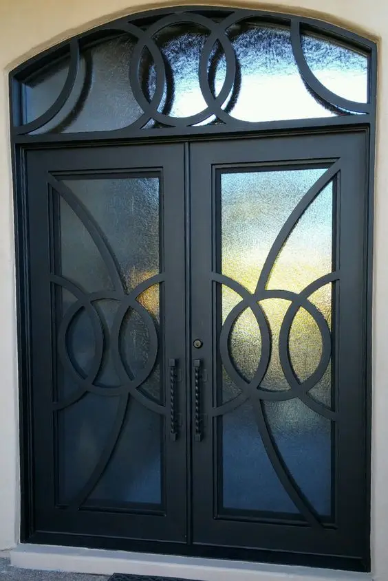 Best Welcome Security Home Arched Single Double Main Entrance Front Entry Wrought Iron Door Price