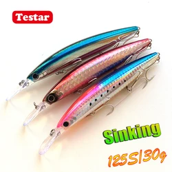 125mm 30g Testar Sinking Minnow Bait Fishing Lures UV Jerkbait Long Casting Inshore Artificial Wobblers Hard Bait for Bass Pike