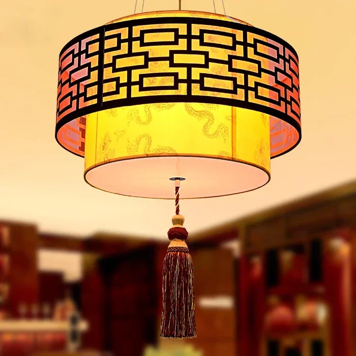 Chinese chandelier sheepskin lamp retro Chinese style living room dining room study hotel tea house private room Chinese lamp