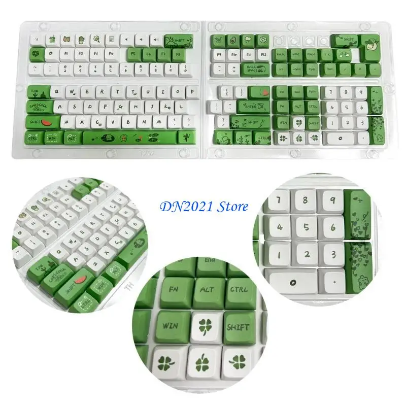 

F3KE 125 Keys Keycap Set Little Green For Game Mechanical Keyboard Keycaps