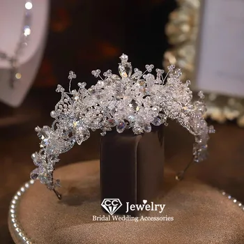 CC Luxury Tiaras Wedding Hair Accessories Bridal Headpiece Engagement Hairwear Women Crown Butterfly Shape Romantic Crowns AN404