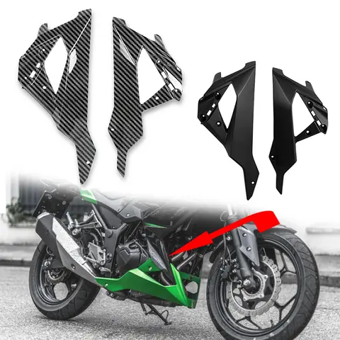 Fit For Kawasaki Z250 Z300 2013-2017 2018 Motorcycle Lower Bottom Oil Belly Pan Cowl Pot Belly Exhaust Side Guard Cover Fairing