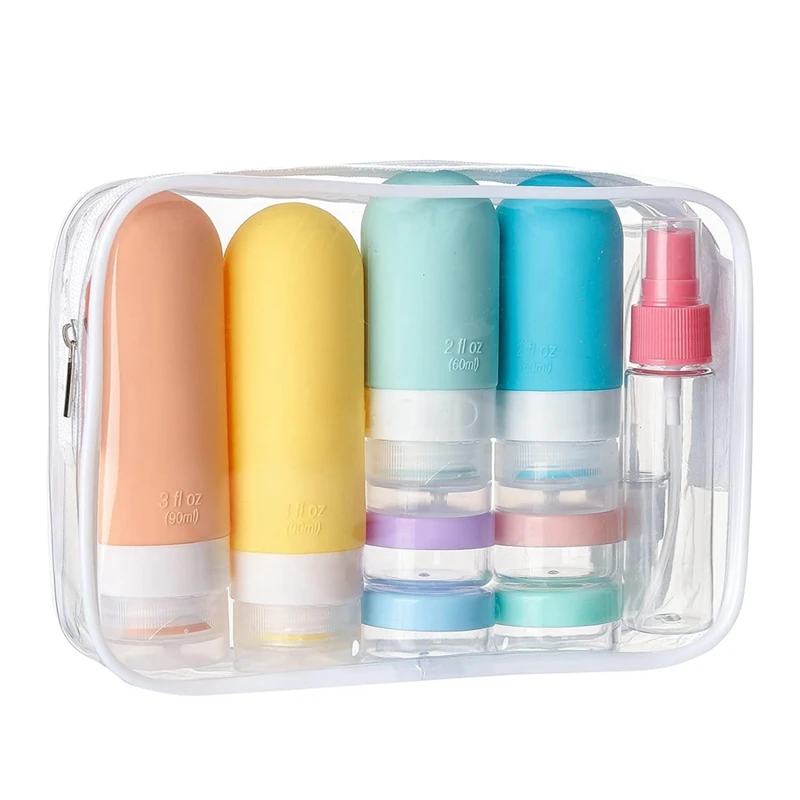 

16 Pack Travel Bottles Set - TSA-Approved Leak Proof Silicone Containers For Toiletries, Conditioner