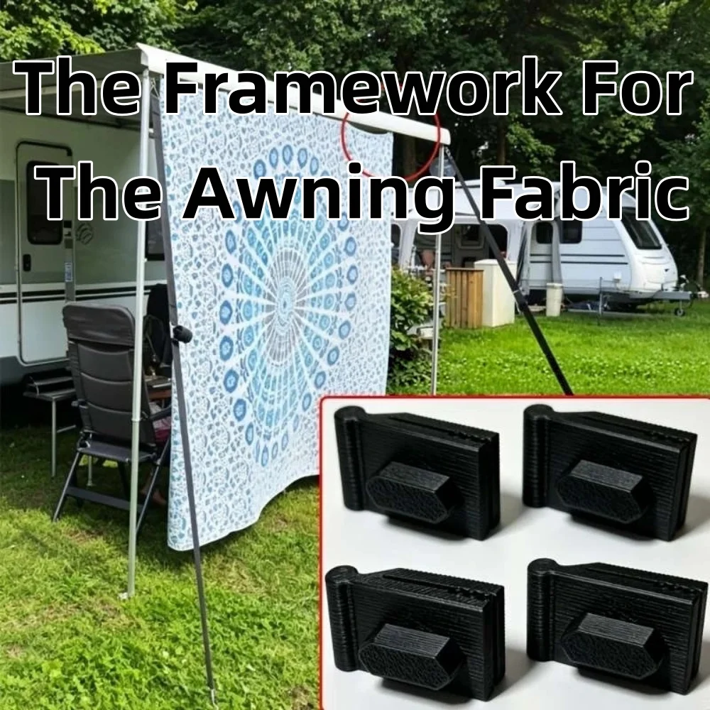 2/4PCS Awning Fabric Grippers For Keder Track RV Awning Components Slide Adjustable Clamp Drill Free Quick Install