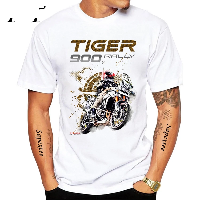 

Tiger 900 Rally Pro 2025 Tiger 800 1200 Riding T-Shirt Men Short Sleeve Motorcycle Sport White Shirt Casual Boy Rider Tees